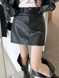 Skirts Alien Kitty Arrival Women Stylish Mini Slim Casual 2024 Faux PU Daily Autumn High Waist Bodycon Chic Office Lady