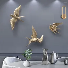 Decorative Figurines TV Background White Wall Hanging Easy To Clean For Living Room Resin Arts Birds Pendants Seagull Ornaments Cabinet