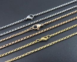Chains Necklace Women Stainless Steel Long Men Fashion Rose Gold Chain Pearl Jewellery On The Neck Whole9964501