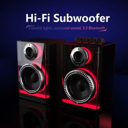 Speakers Desktop Colorful Subwoofer Hifi Surround Sound Bluetooth Speaker Multifunctional 2.0 Channel Wireless Card Computer Loudspeaker