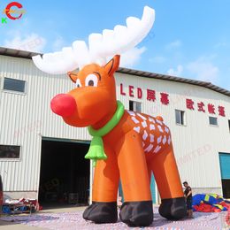 wholesale 8mH (26ft) Free Door Ship Outdoor Activities Christmas Decoration Inflatable Red-Nosed Reindeer Cartoon for Sale with Blower