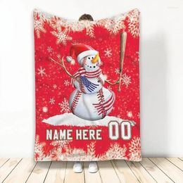 Blankets Personalised Christmas Baseball Blanket/50x60 Inches