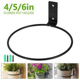 Pots 4/5/6 In Wall Mount Ring Flower Plant Pot Holder Metal Planter Hook Hanger Wall Bracket Planters Storage Rack Home Garden Wall