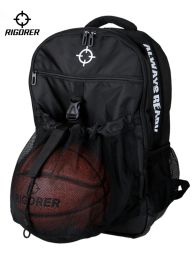 Bags RIGORER Basketball Bag Multifunctional Training Backpack Portable Large Capacity Sports Bag Drawstring Basketball Pocket