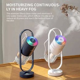 Humidifiers 200ml mini desktop humidifier -360 free rotation USB projection cold mist diffuser to keep your home or bedroom fresh and humid Y240422