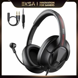 Accessories Eksa E3d Gaming Headset Gamer 3.5mm Stereo Wired Headphones with Microphone Noise Cancelling for Pc/ps4/xbox One/nintendo Switch