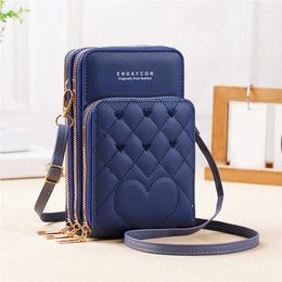 Shoulder Bags Women's Large Capacity Multi-Functional Bag Fashion Simple Three Layers Zip-up Mobile Phone