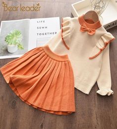 Bear Leader Newborn Girls Warm Dress Cute Autumn Winter New Baby Knitted Clothes Infant Toddler Tops Shirts for Girl Dresses8325502