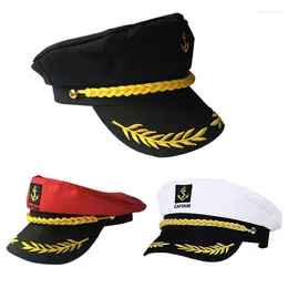 Berets Hat Yacht Captain Costume Men Navy Marine Adjustable Boat For Adult Kid Women DXAA