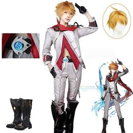Anime Costumes Tartaglia Game Cosplay Genshinimpact Tartaglia Cosplay Come for Carnival Suits Party Come Wig Shoes Full Set Game Cos Y240422