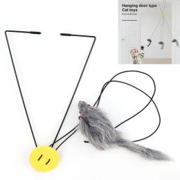 Toys Simulation Mouse Cat Toys Retractable Hanging Door Type Cat Scratch Rope Mouse Funny Selfhey Interactive Mouse Toy Pet Supplies
