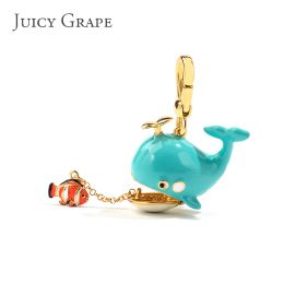 Necklaces JUICY GRAPE Cute Whale Pendant Necklace For Men and Women Simple Fish Necklaces Sweater Chain Accessories Jewelry Christmas Gift