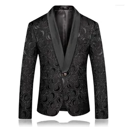 Men's Suits Clothing For Foreign Trade Single Piece Suit European Size Youth Slim Fit Casual Flower Performance Dress