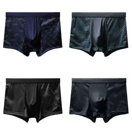 Atmungsfreie Unterhose Boxer Shorts Mann sexy Unterwäsche Slips Männer männliche Bottoms Mesh Trunks L2221129