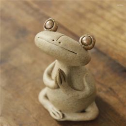 Tea Pets Coarse Ceramics Pet Frog Cute Figurines Handmade Chinese Sets Zen Decoration Gongfu Accessories