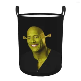 Laundry Bags Dwayne The Shrok Johnson Basket Foldable Muscle Man Clothes Toy Hamper Storage Bin For Kids Nursery