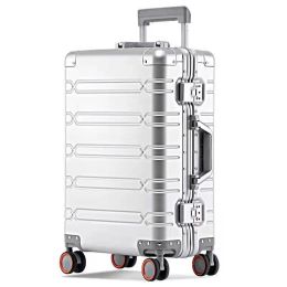 Luggage GraspDream Men 20 24 Inch Aluminum Suitcase Business Rolling Luggage 29 inch large capacity Trolley Case For Travelling