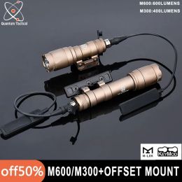 Scopes Surefir M600C Flashlight M300A Tactical Scout Light KeyMod MLOK Offset Adaptive Mount AR15 Airsoft Hunting Lamp Base