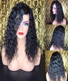 Malaysian Remy Hair PrePlucked Wet Wavy Lace Front Wigs Human Hair with Baby Hair 180 Density Curly Full Lace Wigs for Black Wome5019026