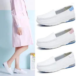 Dress Shoes Summer Women's White Slip On Genuine Leather Girls Lightweight Work Female Comfort Soft Nursing