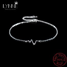 Bracelets New Sexy Beach Lightning Pendant Anklet 925 Sterling Silver Simple Waves Anklets Bracelets For Fashion Women Foot Chain Jewellery