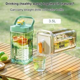 Water Bottles Drink Pitcher With Spout For Party 3.5L FridgeTransparent Cold Container Kettle Lemonade Pool