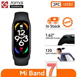 Wristbands New Xiaomi Band 7 Smart Bracelet 6 Colour 1.62'' AMOLED Screen MiBand 7 Blood Oxygen Fitness Tracker Bluetooth Wristband Mi Band