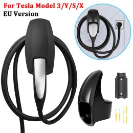 Cars Wall Mounted Car Charging Cable Organiser For Tesla Model 3 S X Y 2021 2022 EU Version Charger Adapter Holder Car Accessories