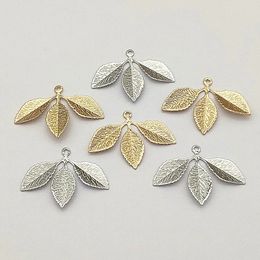 Arrival 23x31mm 100pcs Brass Pendants Leaf Charm For Handmade/Necklace/Earring DIY PartsJewelry Findings Components 240416