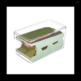 Storage Bottles Slide Egg Box Kitchen Refrigerator Transparent Automatic Roll Fruit And Vegetable Preservation