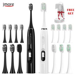 Heads Jmore P5S LCD Ultrasound Toothbrush Adult TypeC Rechargeable IPX7 Washable 15Modes Cleaning Whitening Sonic Electric Toothbrush