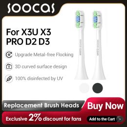 Heads SOOCAS 6/4/2PCS Electric Toothbrush Replacement Brush Heads For X3U X1 X5 X3 PRO D2 D3 V2 V1