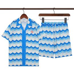 Men Plus Tees Polos Casablanca Designer Camisa Mens Chemise Chemise Luxe Manga curta Camisa de casal de duas peças Casual Casual Camisa Havaiana Tamanho Asiático M-3xl 24