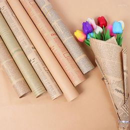 Party Decoration Wholesale 5pcs English Spapers Flower Packaging Materials Bouquet Gift Wrapping Paper Kraft Food