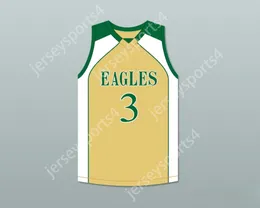 CUSTOM ANY Number Mens Youth/Kids CJ MCCOLLUM 3 GLENOAK HIGH SCHOOL GOLDEN EAGLES GOLD BASKETBALL JERSEY 2 TOP Stitched S-6XL