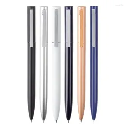 Metal Signature Rotate Gel Ballpoint Pen 0.5mm Fine Point Black Ink Sign Pens Smooth Writing Replace Blue Refills Rods