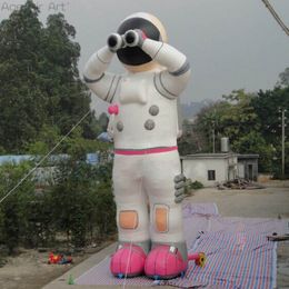 wholesale Finger Pointing to The Sky Pink large Inflatable Female Astronaut Model with Fixed Rope and Air Blower for Advertising or Event Made by Ace Air Art-01