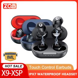 Earphones ZQB X9 Earphone Bluetooth True Wireless Earbuds BT5.3 HIFI IPX7 Waterproof Headphone ENC Touch Control Low Latency Mode Headset