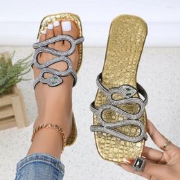 Slippers Summer Outside Modern Flat With Women Rhinestones Sandals Shoes Fashion Female Slides Zapatos Flip Flops