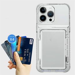 2024 Transparent Flip Card For iPhone 15 Pro Phone Case for Apple 14 pro max 11 12 13 Beer Flip Card Fall Protection Case Holder Anti-fall Shockproof Cover mixed