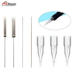 Needles Disposable R1 Tattoo Agulhas Big Shark Tatoo Needles Tips Length 45MM For Eyebrow Eyeline Permanet Makeup Machine Individual Bag