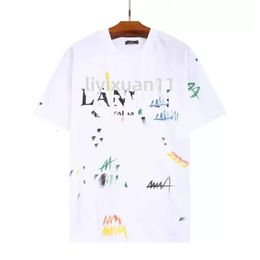 Brand Lavines Shirt Designer High Quality 2023 New Nice Clothing Summer Fashion Lavinss Speckled Letter Print and Casual Short Sleeve La 9881