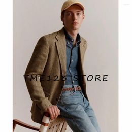 Men's Suits High Quality Luxury Suit Jackets Spring Herringbone Pattern Jacket Business Casual Single Breasted