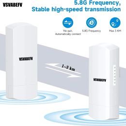 Routers 5.8Ghz Outdoor Wireless Bridge 300Mbps Wireless Router 13KM Long Range Wifi Repeater With 14dBi HighGain Antenna 24V POE