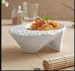 Bowls -grained Ceramic Soup Bowl Dinner Plate Fruit Salad Cold Dish Noodle Dessert Sashimi Disc Tray