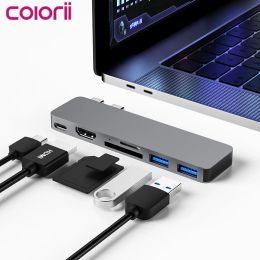 Hubs Colorii USB C Hub Type C to HDMI/SD/TFcompatible USB 3.0 Adapter 5 in 1 Type C Hub Dock for MacBook Pro USB 3.0 Splitter