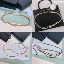 Brand Fashion Waist Women Designer Pearl Belt Top Quality Gold and Sier Colour Waist Chain Womens Casual Dress Clothing Accessories s