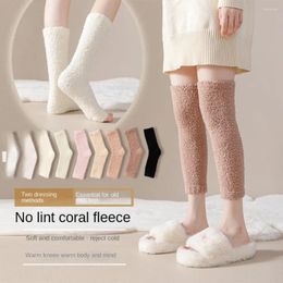 Women Socks Autumn And Winter Women's Leg High Thickened Padded Warm Anti-cold Arthritis Knee Pads Coral Velvet
