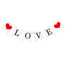 Banner Flags Just Married Happy String I Love You Hanging Bunting Drop Delivery Home Garden Festive Party Supplies Dhfsu