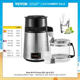 Purifiers Vevor 4l Water Distiller Purifier Filter Dispenser Drinking Bottle Softener Dual Temp Display Overheat Protection Home Appliance